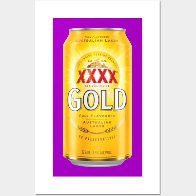 Gold Stubby Logo Beer Wall Art by langkas